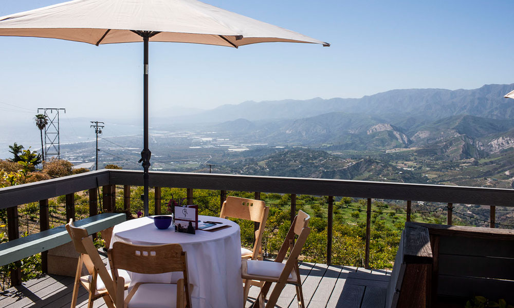 Views overlooking the Santa Barbara Coast from the Rincon Mountain Winery